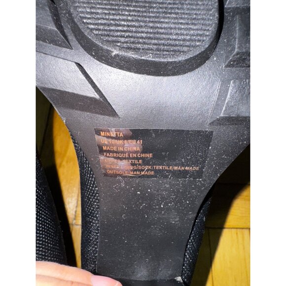 Black Knit Sock Booties Heeled Ankle Boots US 10 M / EU‎ 41 Shoedazzle Lug Soles - Picture 4 of 4